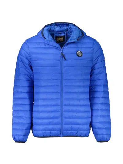 Cavalli Class Quilted Hooded Jacket In Blue
