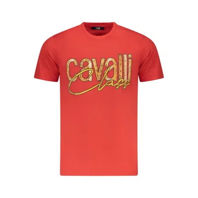 Cavalli Class Red Cotton Men T-shirt In Orange