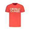 Cavalli Class Red Cotton Men T-shirt In Pink