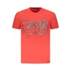 Cavalli Class Red Cotton Men T-shirt In Pink