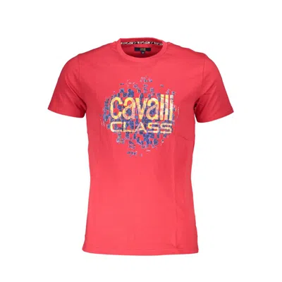 Cavalli Class Red Cotton Men T-shirt In Pink