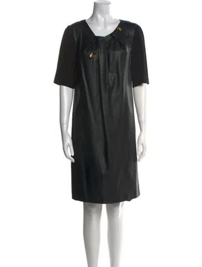 Pre-owned Cavalli Class Scoop Neck Knee-length Dress In Black