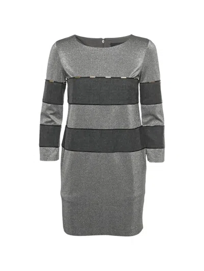 Pre-owned Cavalli Class Shift Mini Dress In Gray