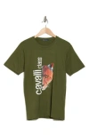 Cavalli Class Short Sleeve Graphic Print T-shirt In Army