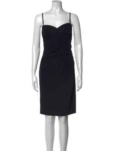 Pre-owned Cavalli Class Square Neckline Knee-length Dress In Black