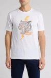Cavalli Class Stretch Cotton Graphic T-shirt In White