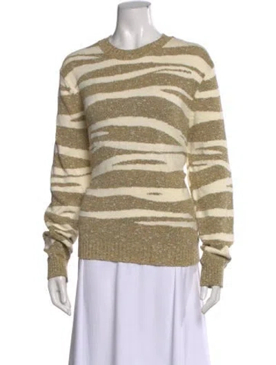 Pre-owned Cavalli Class Striped Crew Neck Sweater In Neutral
