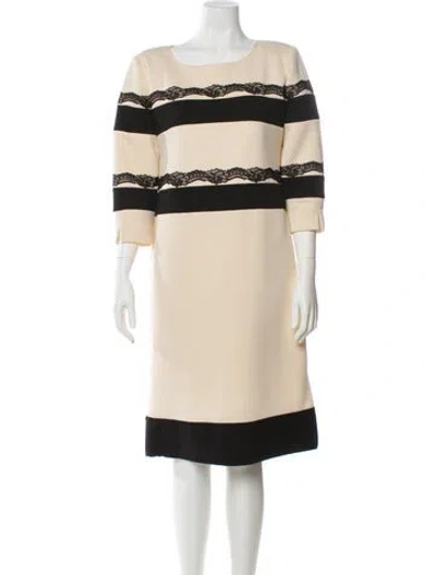 Pre-owned Cavalli Class Striped Knee-length Dress In Neutral