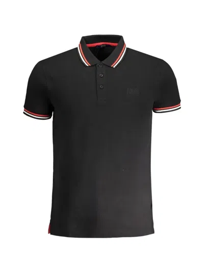 Cavalli Class Striped-trim Polo Shirt In Black