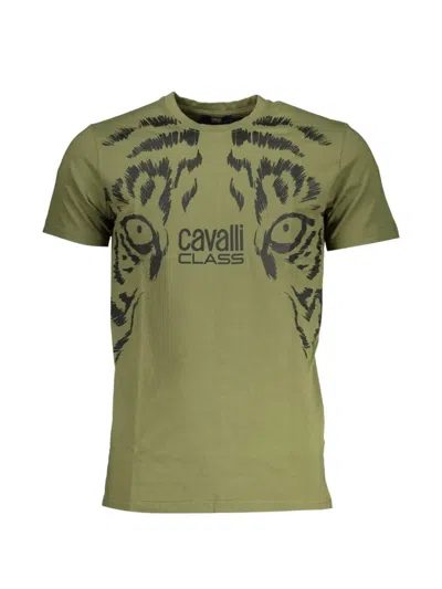 Cavalli Class Tiger-eyes Graphic-print T-shirt In Green
