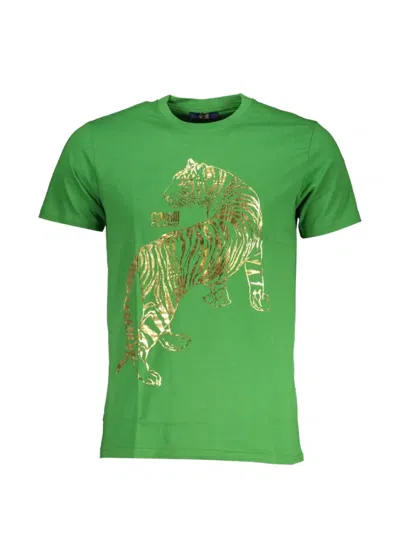 Cavalli Class Tiger-print Cotton T-shirt In Green