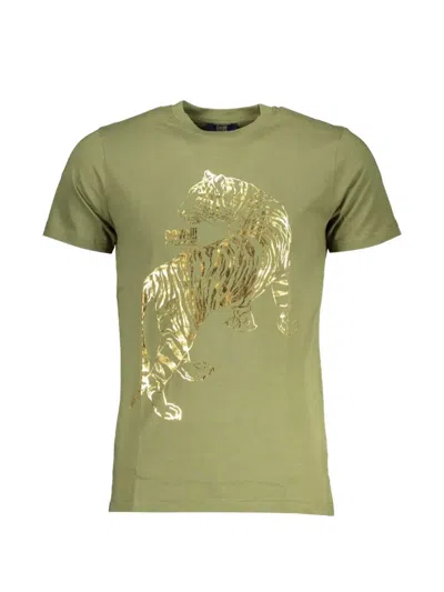 Cavalli Class Tiger-print Cotton T-shirt In Green