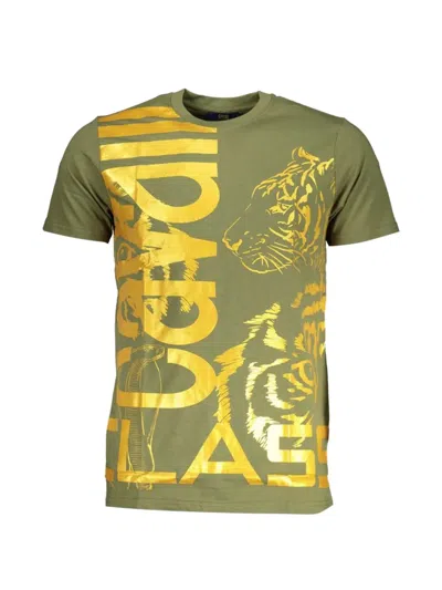 Cavalli Class Tiger-print Crew-neck T-shirt In Green