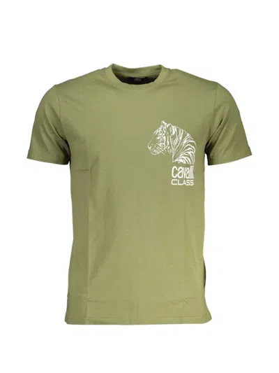 Cavalli Class Tiger-print Logo T-shirt In Green