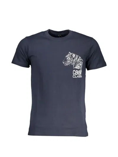 Cavalli Class Tiger-print Logo-print T-shirt In Blue