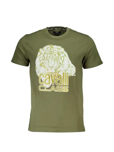 Cavalli Class Tiger-print Logo-print T-shirt In Green