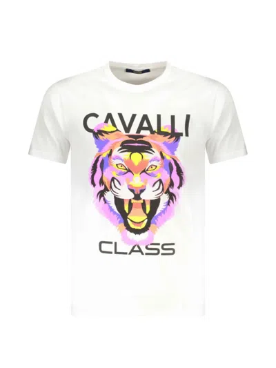 Cavalli Class Tiger-print T-shirt In White