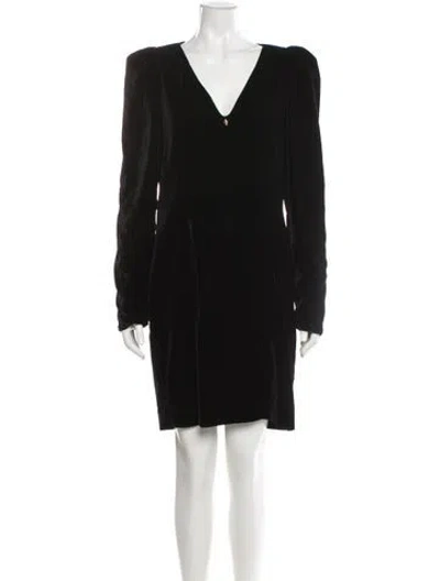 Pre-owned Cavalli Class V-neck Mini Dress In Black