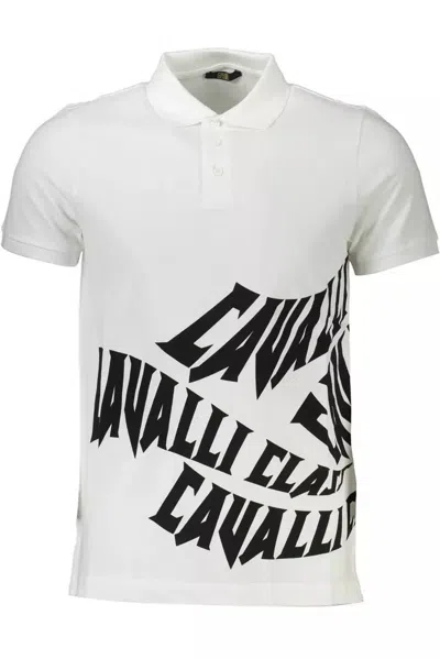 Cavalli Class Graphic-print Polo Shirt In White