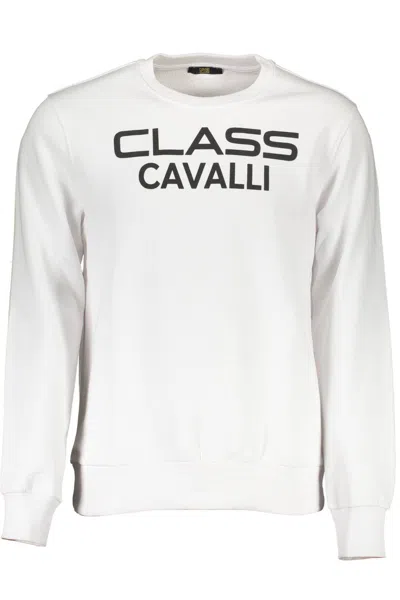 Cavalli Class White Cotton Men Sweater