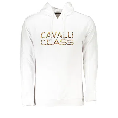 Cavalli Class Leopard-print Logo Hoodie In White
