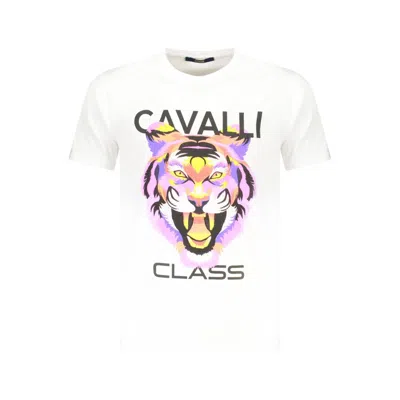 Cavalli Class White Cotton Men T-shirt