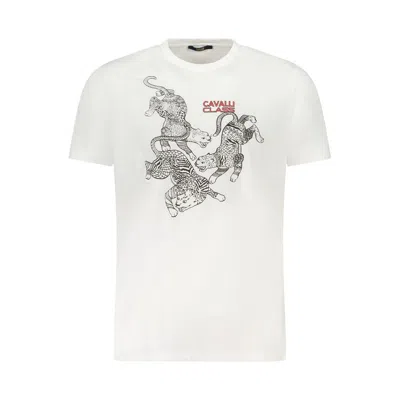 Cavalli Class White Cotton Men T-shirt