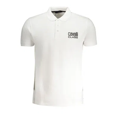 CAVALLI CLASS WHITE COTTON POLO SHIRT