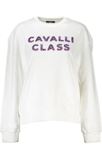 Cavalli Class White Cotton Sweater