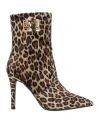 Cavalli Class Woman Ankle Boots Sand Size 11 Textile Fibers In Beige