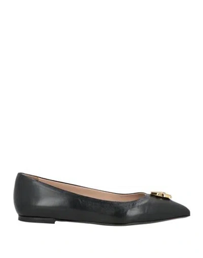 Cavalli Class Woman Ballet Flats Black Size 7 Leather
