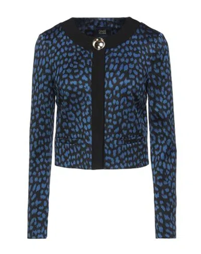 Cavalli Class Woman Blazer Midnight Blue Size 8 Viscose, Polyester, Elastane, Polyamide