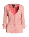 Cavalli Class Woman Blazer Salmon Pink Size 4 Acetate, Viscose, Polyamide, Polyester In Pink