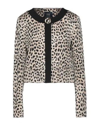 Cavalli Class Woman Blazer Sand Size 6 Viscose, Polyester, Elastane, Polyamide