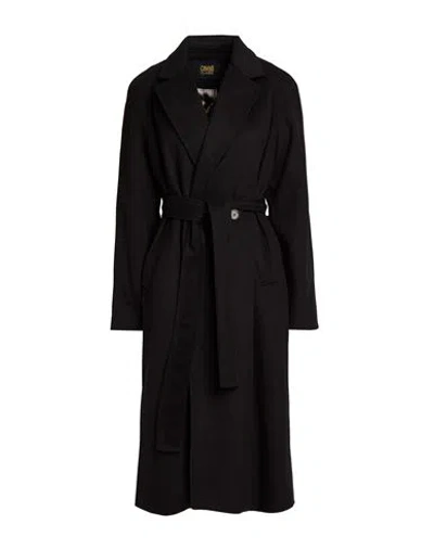 Cavalli Class Woman Coat Black Size 10 Wool, Polyester, Acrylic