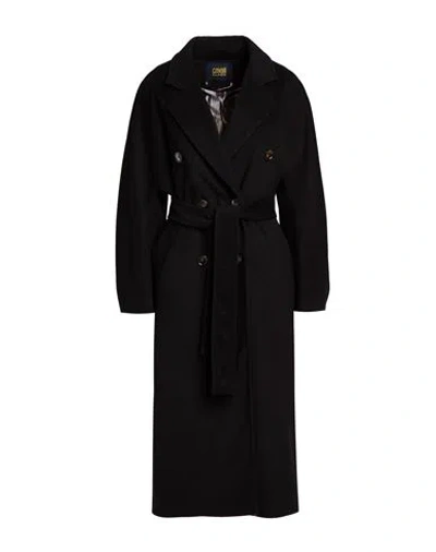 Cavalli Class Woman Coat Black Size 8 Wool, Polyester, Acrylic