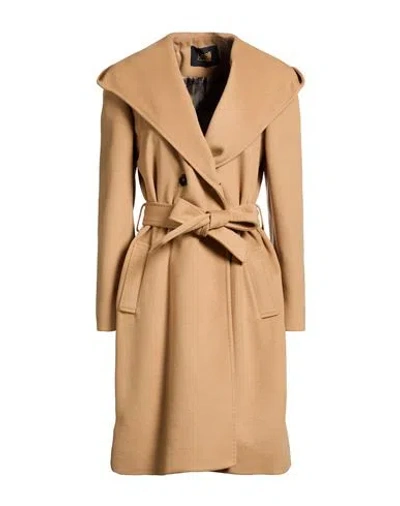 Cavalli Class Woman Coat Camel Size 10 Wool, Polyester, Acrylic In Brown