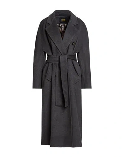 Cavalli Class Woman Coat Grey Size 6 Wool, Polyester, Acrylic In Gray