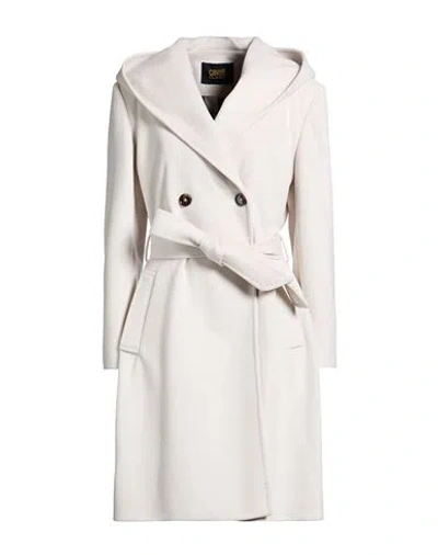 Cavalli Class Woman Coat Ivory Size 8 Wool, Polyester, Acrylic In White