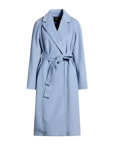 Cavalli Class Woman Coat Light Blue Size 4 Wool, Polyester, Acrylic