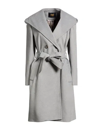 Cavalli Class Woman Coat Light Grey Size 8 Wool, Polyester, Acrylic In Gray