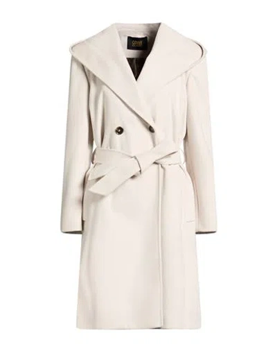 Cavalli Class Woman Coat Off White Size 10 Wool, Polyester, Acrylic In Gray