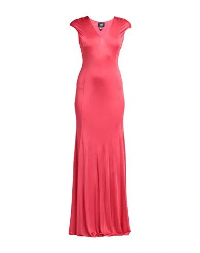 Cavalli Class Woman Long Dress Coral Size 10 Viscose In Red