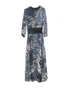 Cavalli Class Woman Maxi Dress Pastel Blue Size 4 Viscose, Acetate, Silk In Blue