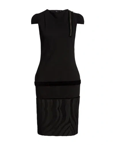 Cavalli Class Woman Midi Dress Black Size 8 Viscose, Polyamide, Elastane