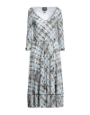Cavalli Class Woman Midi Dress Pastel Blue Size 4 Viscose In Blue