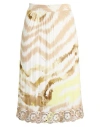 Cavalli Class Woman Midi Skirt Beige Size 10 Viscose, Elastane