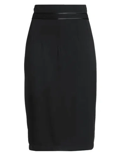Cavalli Class Woman Midi Skirt Black Size 12 Viscose, Polyamide, Elastane