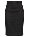 Cavalli Class Woman Midi Skirt Black Size 16 Linen, Cotton