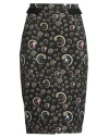 Cavalli Class Woman Midi Skirt Black Size 8 Viscose, Cotton, Elastane In Black
